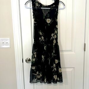 Maurices Sz L fully lined black sheer dress with ruffles. Cottagecore, boho